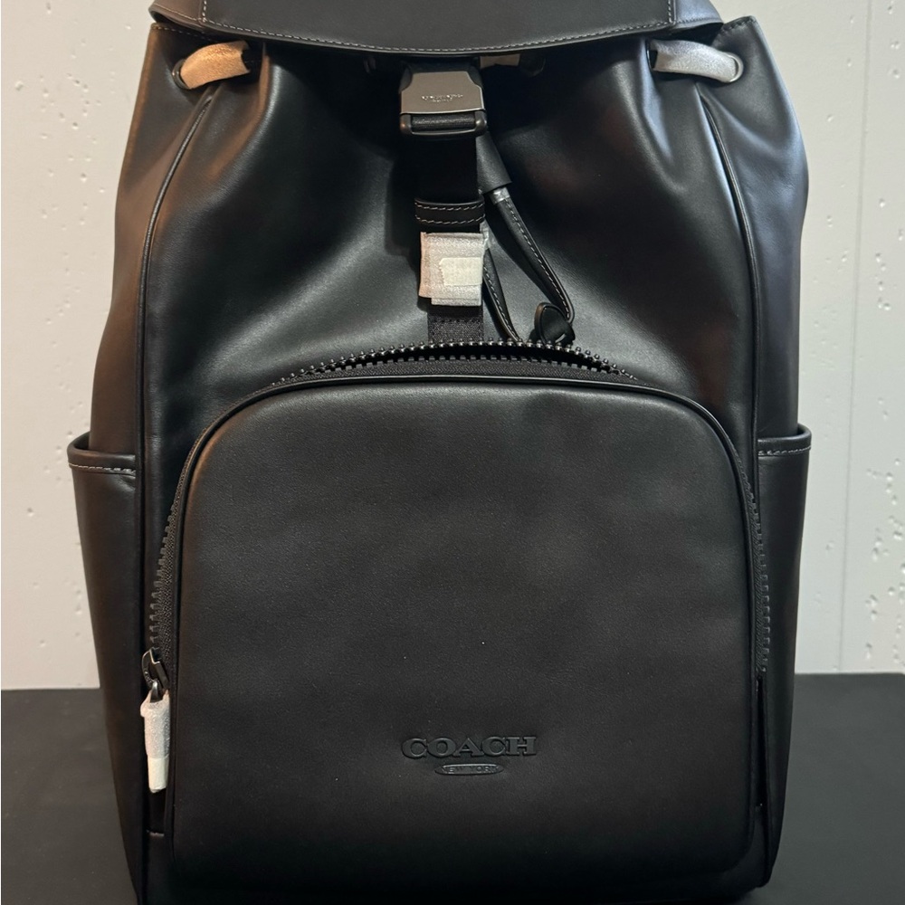 Coach Black Leather Men's Backpack